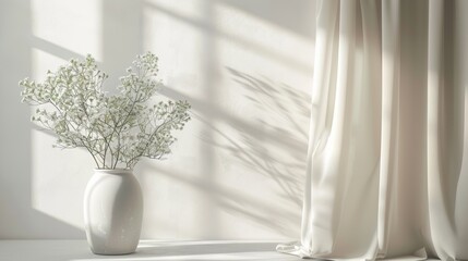 Poster - A light gray background with natural light streaming through a window, creating a bright and airy feel for lifestyle photography.
