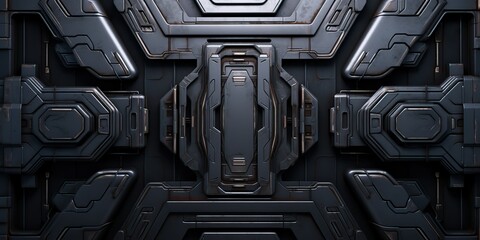 Wall Mural - future galaxy space ship sci fi panel decoration background view