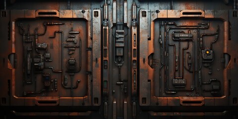 Wall Mural - future galaxy space ship sci fi panel decoration background view