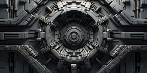 Wall Mural - future galaxy space ship sci fi panel decoration background view
