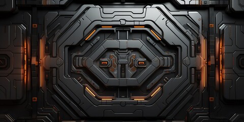 Wall Mural - future galaxy space ship sci fi panel decoration background view