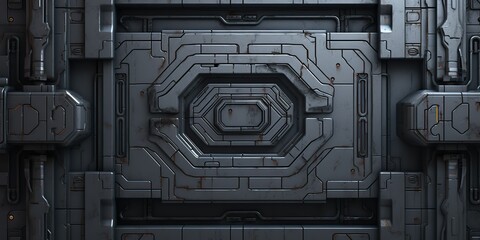 Wall Mural - future galaxy space ship sci fi panel decoration background view
