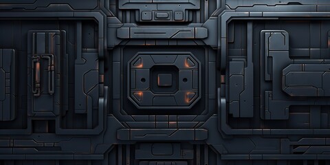 Wall Mural - future galaxy space ship sci fi panel decoration background view