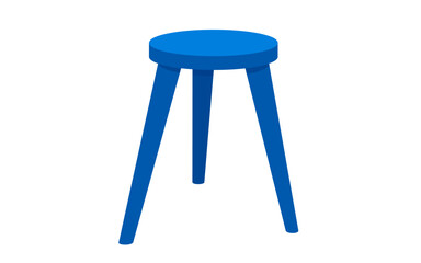 Wall Mural - Three-legged stool icon. Clipart image isolated on white background