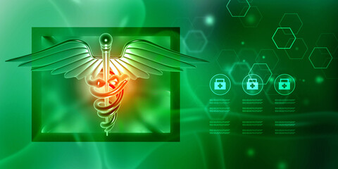 Poster - 3d illustration caduceus medical symbol
