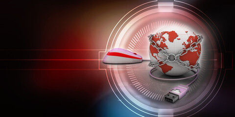 Poster - 3d rendering globe with mouse