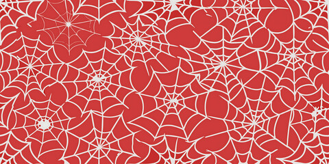 orange seamless pattern with spider web
