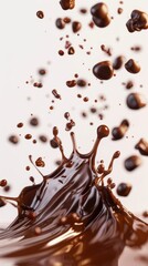 Wall Mural - A splash of chocolate on a white background. 3d rendering, 3d illustration