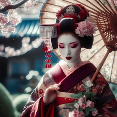 Wall Mural - 
photographic image of a geisha 3