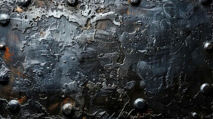Wall Mural - Black Metal Corrosion Creates Abstract Background with Texture