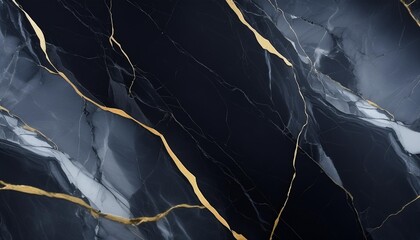 Wall Mural - black marble gradient background with golden lines