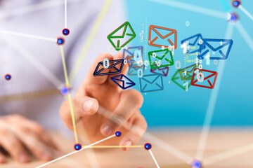 Aufkleber - mail communication support contact concept service