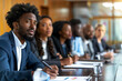 © Shutter2U - A diverse executive team having a board meeting, highlights teamwork, with copy space