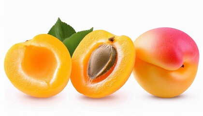 Wall Mural - apricot fresh apricot of ripe fresh fruits fruit isolated on white background png