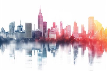 Wall Mural - Modern skyline building banner with eye catching view