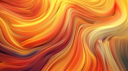 Poster - Colorful abstract background with flowing, fiery orange and yellow hues creating swirling patterns and dynamic textures.