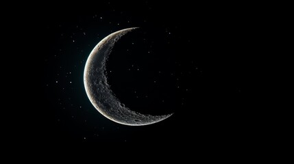 Canvas Print - moon glowing isolated in dark night sky