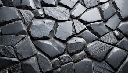 Wall Mural - abstract black stone wall background in the form of a rough embossed stone surface closeup