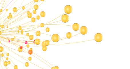Fototapete - Abstract digital background of points and lines. Glowing plexus. Big data. Network or connection.