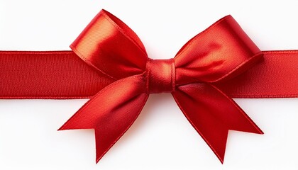 red ribbon bow isolated on white