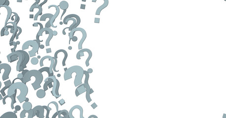 Poster - question icons, original 3d rendering;