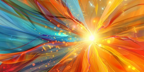 Poster - this stunning artwork flaunts dynamic energy with vibrant swirls and radiant light, creating an impa