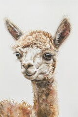 Canvas Print - A detailed view of a llama painting, showcasing the animal's features and the artist's skill