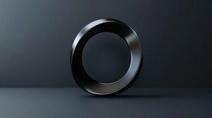 Aufkleber - A black and silver object sits on a gray surface, providing a striking visual contrast