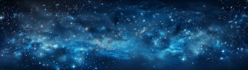 Canvas Print - a blue sky with stars and a mountain in the background