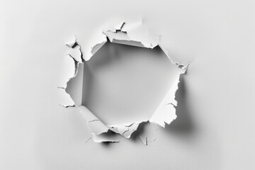 Poster - A hole in a wall with a white background