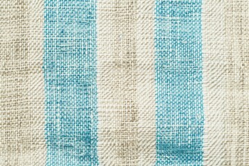 Poster - Close up shot of blue and white striped fabric with textured pattern