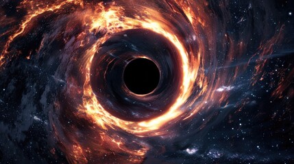 Aufkleber - A picture of a galaxy with a massive black hole at its center, surrounded by stars and gas