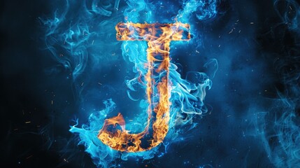 Poster - A burning letter J amidst fire and smoke
