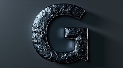 Poster - A detailed shot of a metallic letter G, suitable for use in graphic designs or as a decorative element