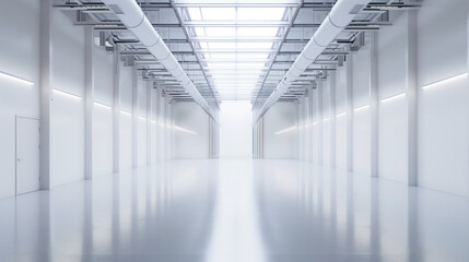 Poster - Empty clean futuristic warehouse. Background image. Created with Generative AI technology.