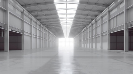 Poster - Empty clean futuristic warehouse. Background image. Created with Generative AI technology.