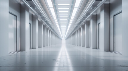 Poster - Empty clean futuristic warehouse. Background image. Created with Generative AI technology.