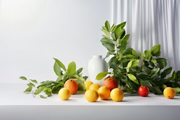 Wall Mural - Commercial food photography with oranges and lemons
