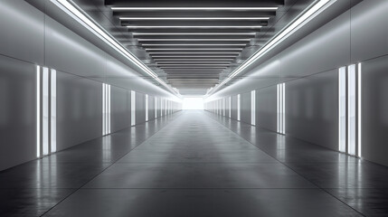 Poster - Empty clean futuristic warehouse. Background image. Created with Generative AI technology.