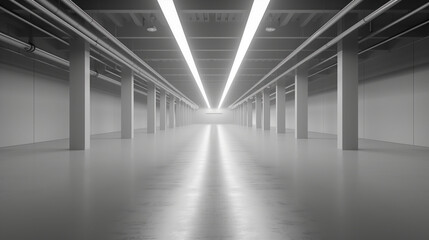 Poster - Empty clean futuristic warehouse. Background image. Created with Generative AI technology.