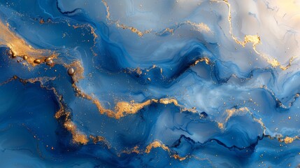  Explore the stunning abstract fluid art showcasing luxurious blue and gold marble textures in your artistic projects. Ideal for backgrounds, designs, and digital artwork creations