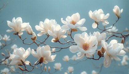 Sticker - magnolia flowers in spring