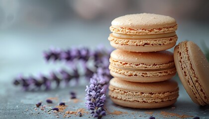 macaroons on a wooden background