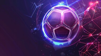 Poster - Futuristic glowing basketball ball on abstract geometric background - modern sports digital art