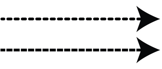 Wall Mural - straight long vector arrow icon. long dashed arrow icon.