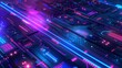 © G-Media - A computer chip with a blue and purple background