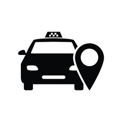 Poster - Map pointer with Taxi Icon