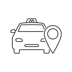 Poster - Map pointer with Taxi Icon
