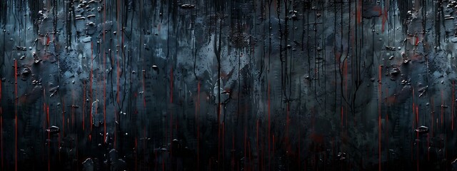 Wall Mural - Wall Scary Abstract Black and Red, Distressed wall bloody, Burnt, and Creepy Wall Textures