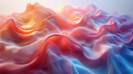 Wall Mural - abstract background with soft pastel tones with gentle waves and smooth lines, conveying calm and healthcare